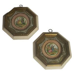 Vintage Clifford Art Studios Limoges Frame Framed Porcelain Wall Art